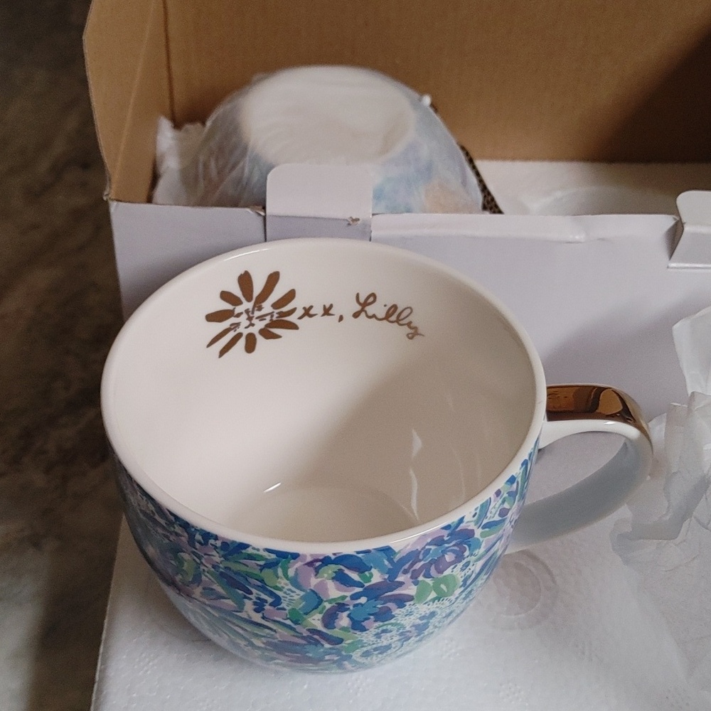 NIB Lilly Pulitzer Ceramic Mugs Set of 2